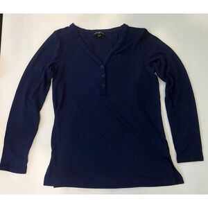Mario Serrani Italy Top Women XS Blue V-Neck Long Sleeve